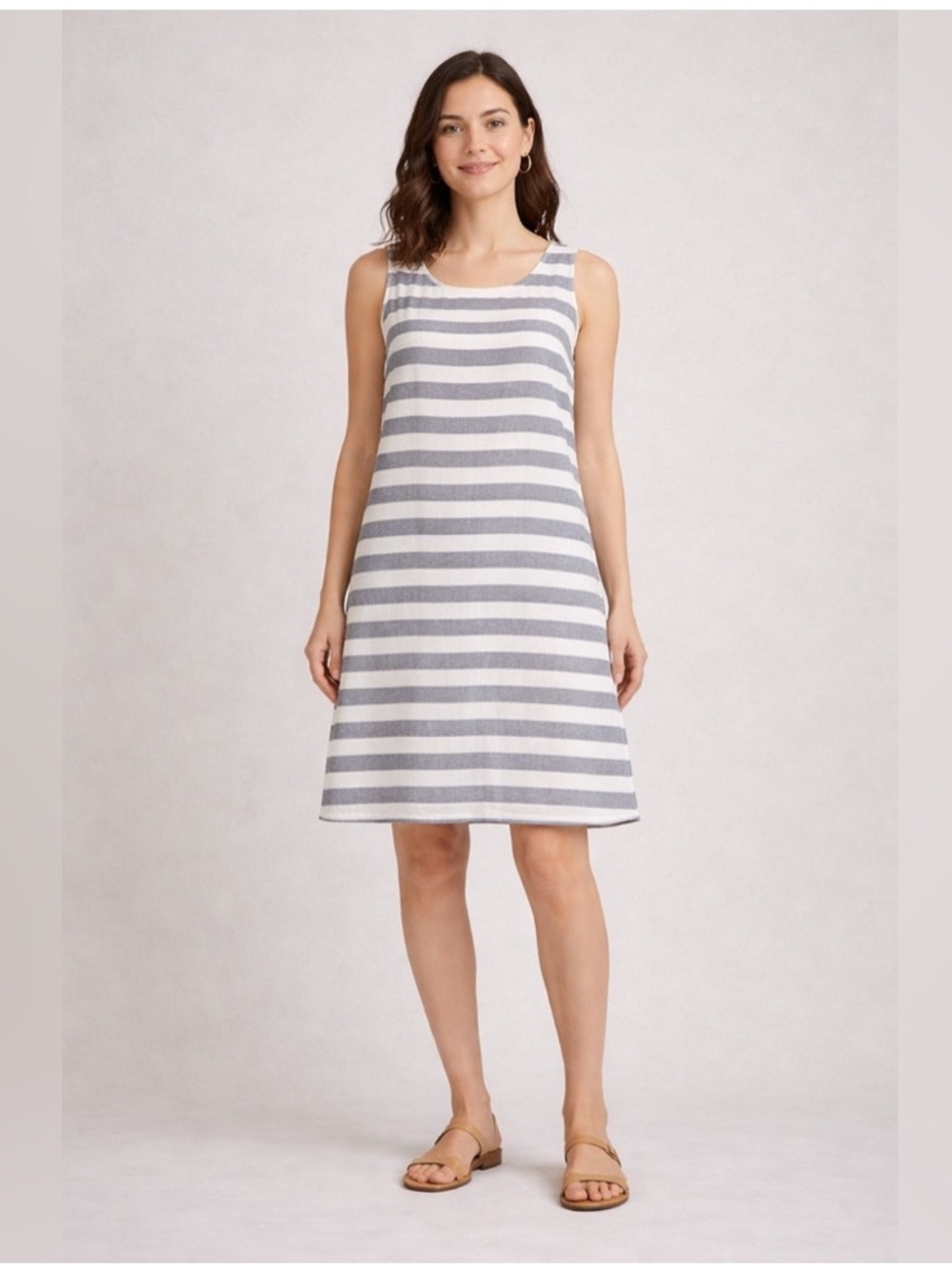 Jane & Delancey Breton Blue & White Cotton Sleeveless Dress size small